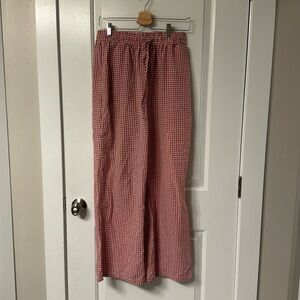 Red gingham pants
